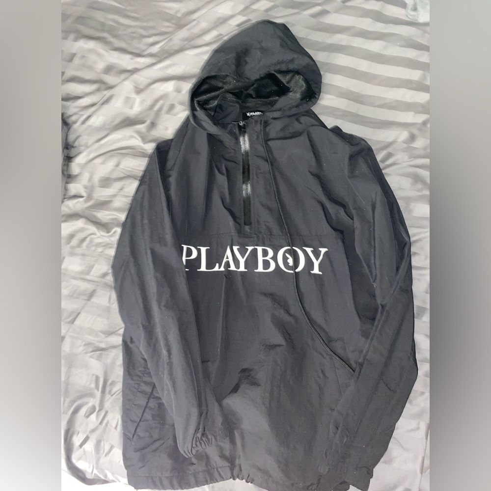 Black windbreaker